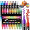 24 Colors Dual Tip Acrylic Paint Pens for Rock Painting, Wood, Canvas, Stone, Glass, Ceramic Surfaces, DIY Crafts Making Art Supplies (Round Tip and Fine Tip) & Organizer Storage Tote Bag